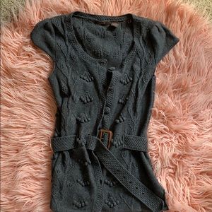 Belted grey layering sweater